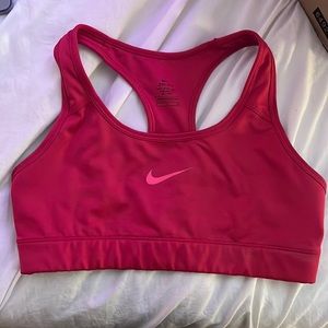 Pink Nike sports bra